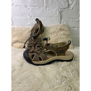Keen Whisper Brown Leather Waterproof Hiking Sandals Mens 7.5  1008
